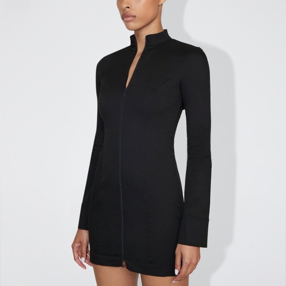 NWT- KHY POPLIN ZIP MINI DRESS | BLACK